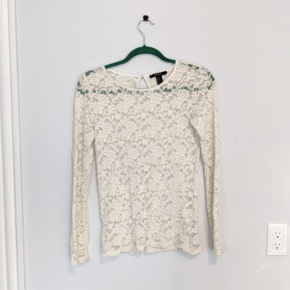 Ivory Cream Lace Shirt
